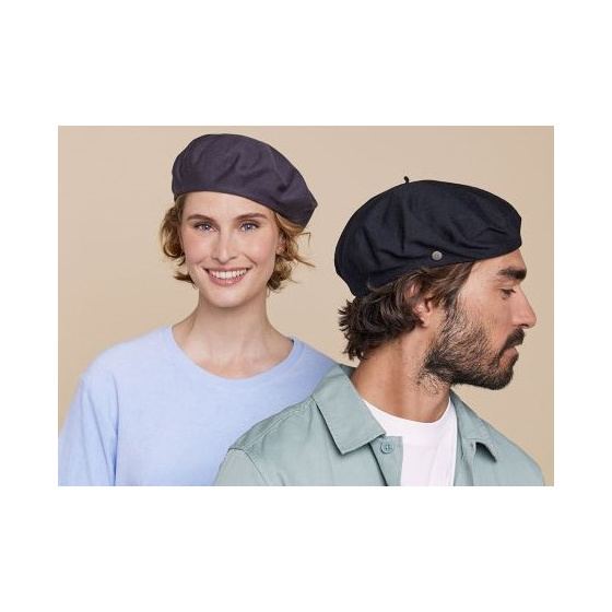 Authentic Summer Cotton Beret Anthracite - Heritage by Laulhère