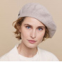 Greige Cotton Maxi Plumes Beret - Laulhère