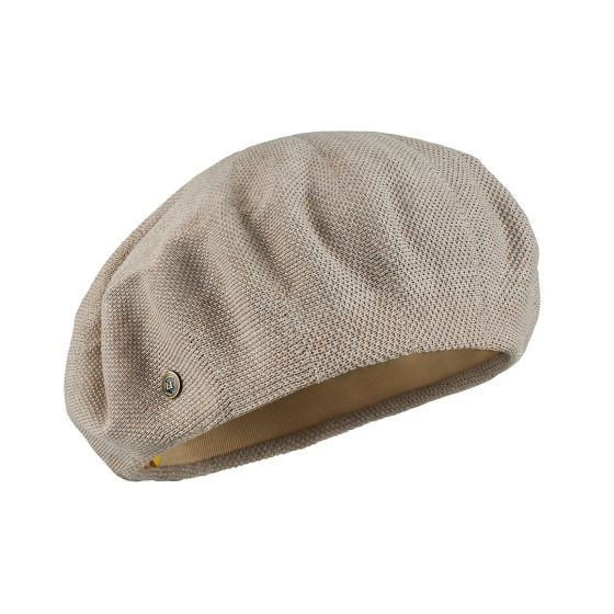 Béret Maxi Plumes Greige Coton - Laulhère Béret Maxi Plumes Greige Coton - Laulhère