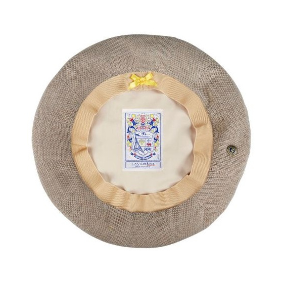 Greige Cotton Maxi Plumes Beret - Laulhère