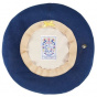 Blue Cotton Maxi Plumes Beret - Laulhère