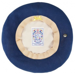 Béret Maxi Plumes Bleu Coton - Laulhère