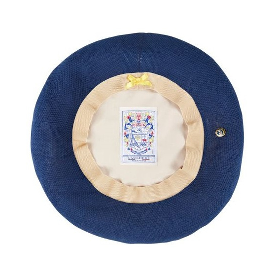 Béret Maxi Plumes Bleu Coton - Laulhère