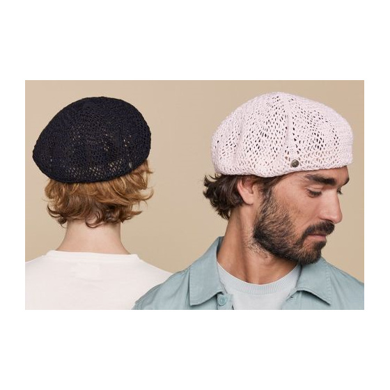 Black Cotton Summer Athleta Beret - Laulhère