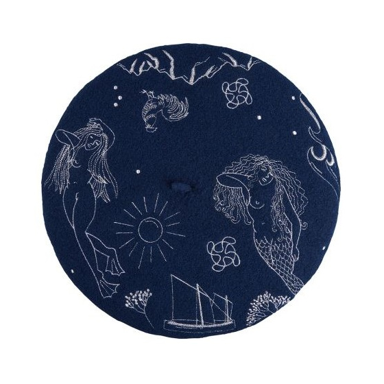 Blue Eguski Lore Basque Beret - Heritage by Laulhère