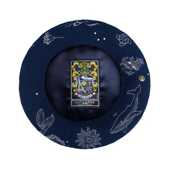 Béret Basque Eguski Lore Bleu - Héritage par Laulhère Béret Basque Eguski Lore Bleu - Héritage par Laulhère