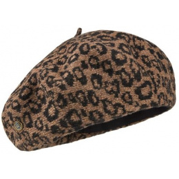 Brown Leopard Hartza Beret - Laulhère
