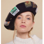 Oihana Patch Wool Black Beret - Heritage by Laulhère