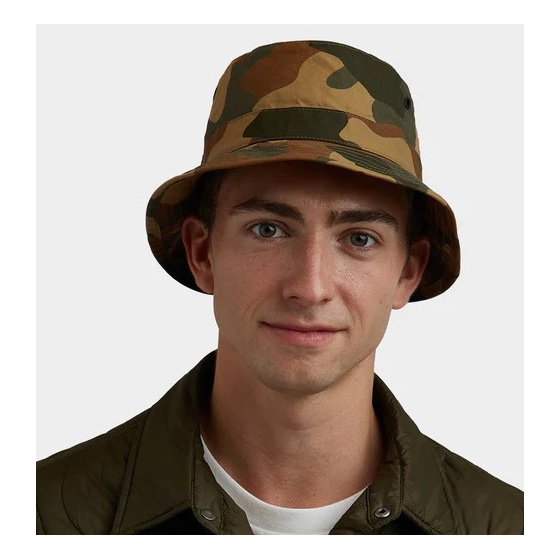 Camouflage Waxed Cotton Bucket Hat - Tilley