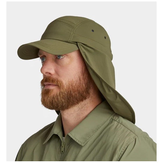 Olive Recycled Nylon Neck Guard Cap UPF50+ - Tilley