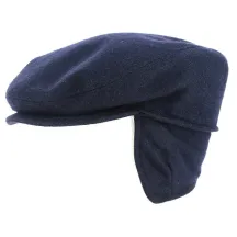 Navy Blue Firenze Cap with Ear Flaps - Traclet