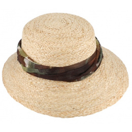 Large Brim Cap Lana Natural Straw - Traclet