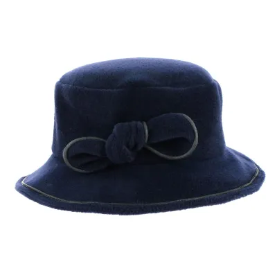 Navy fleece bucket hat made in France Reference: 19589 | Traclet Hat Shop