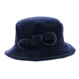 Corine Navy Fleece Bucket Hat - Traclet