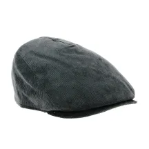 Casquette velours plate gris