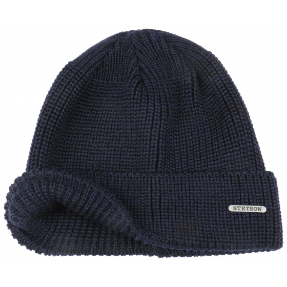 James Navy Wool Beanie - Stetson