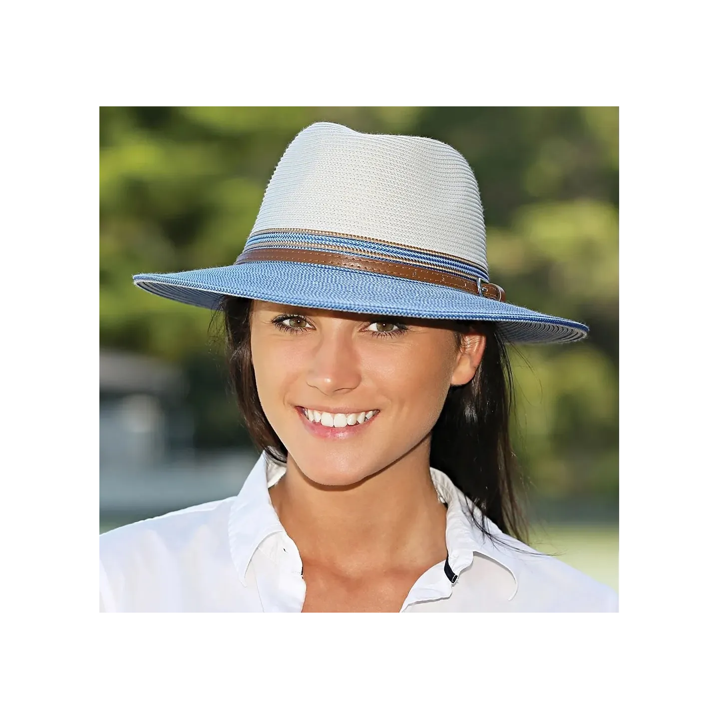 Chapeau Fedora Bella Ivoire Bleu UPF 50+ - House Of Ord