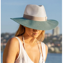 Fiona White and Green UPF50+ Fedora Hat - House of Ord