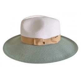 Fiona White and Green UPF50+ Fedora Hat - House of Ord