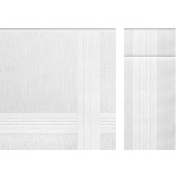 3 X Robert Cotton & Bamboo White Handkerchiefs with Stripes - Traclet