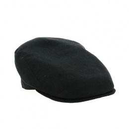Flat cap in black linen - Traclet