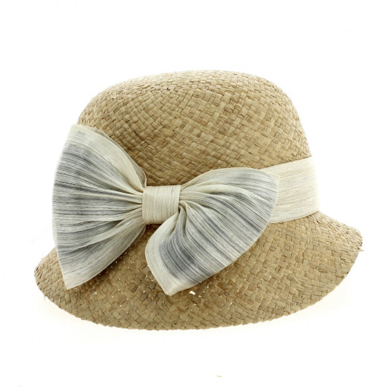 Clara Raffia Straw Cloche Hat - Traclet