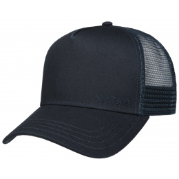 Navy Cotton Trucker Baseball Cap - Stetson