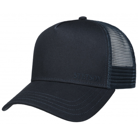 Navy Cotton Trucker Baseball Cap - Stetson