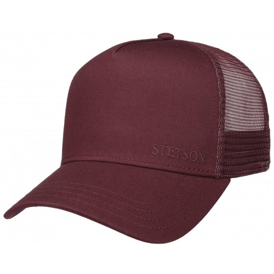 Burgundy Cotton Baseball Trucker Cap - Stetson