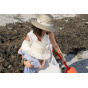 Parisian Medium Brim Linen & Beige Hat - Soway