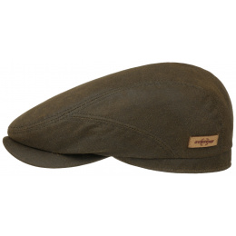 Flat Driver Cap Cotton Oiled Olive UPF 40+ - Stetson