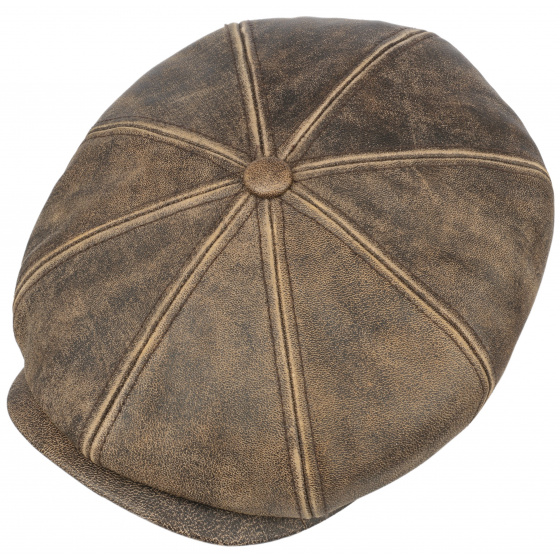 Casquette Hatteras Lambskin Cuir Marron - Stetson
