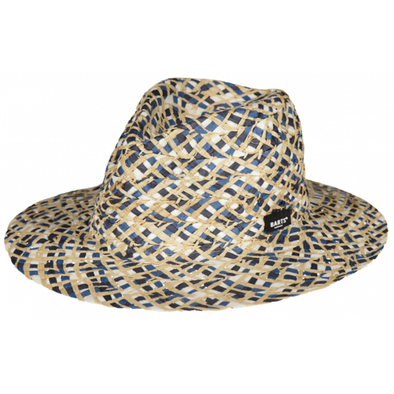 Chapeau Traveller Birra Paille Papier Bleu & Beige - Barts