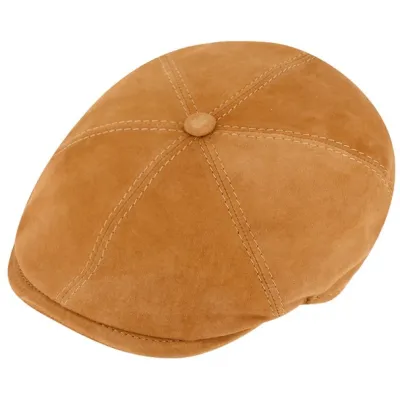 Casquette Plate San Remo Cuir Cognac - Traclet
