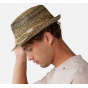 Anjar Paper Straw Trilby Hat Beige & Khaki - Barts