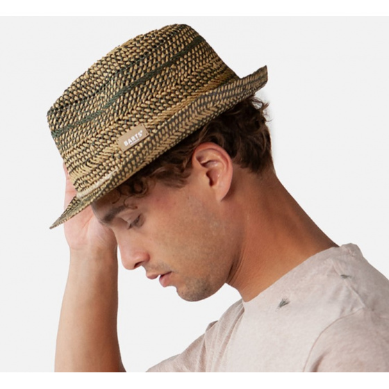 Chapeau Trilby Anjar Paille Papier Beige & Kaki - Barts