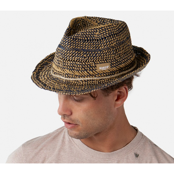 Trilby Anjar Hat Paper Straw Beige & Blue - Barts