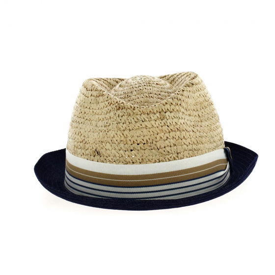 Chapeau Trilby raphia et jean