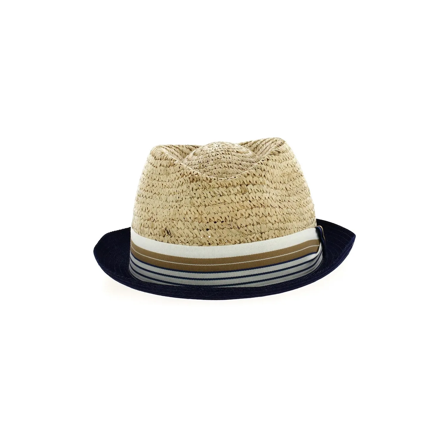 Chapeau Trilby raphia et jean
