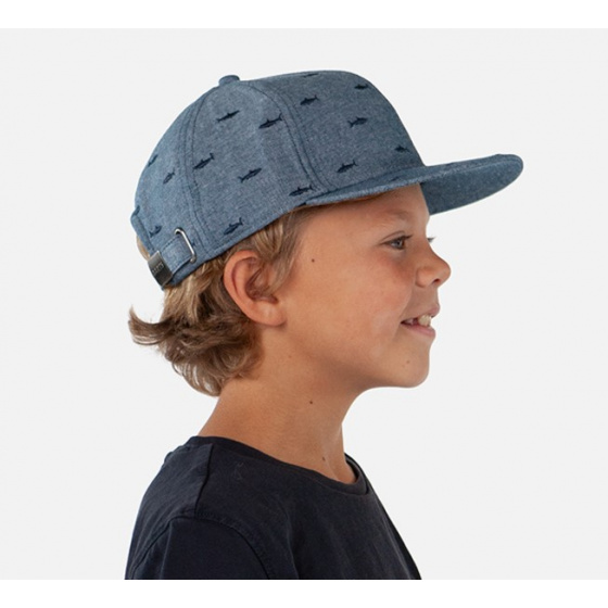 Casquette Enfant Snapback Pauk Requins Coton Bleue - Barts Casquette Enfant Snapback Pauk Requins Coton Bleue - Barts