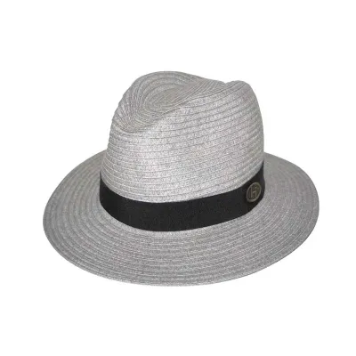 Chapeau Fedora Pana-Mate Fibres Naturelles light grey