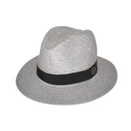 Pana-Mate Natural Fiber Fedora Hat light grey