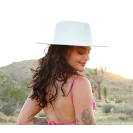 Cream Felt Fedora Rancher Hat - American Hat