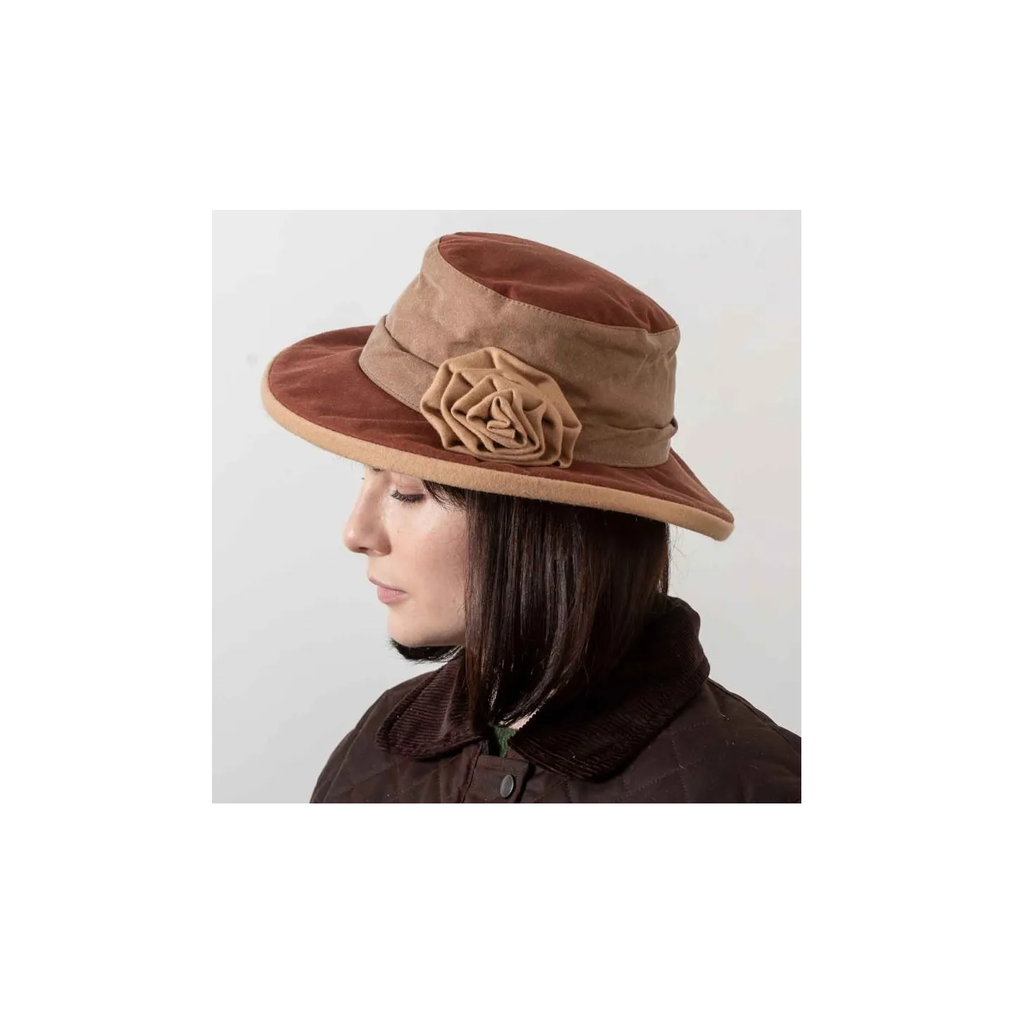 Chapeau Grace Coton Huilé Imperméable - Hatman réf 19860 chapellerie traclet