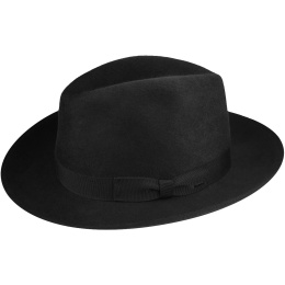 Black Wool Felt Fedora Hat Criss - Bailey