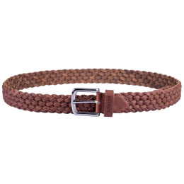 Vannerie Cognac Leather Belt for Men - Traclet