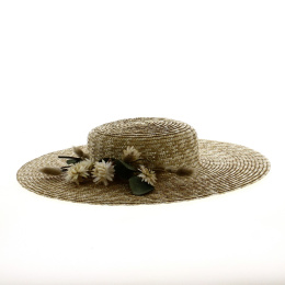 Large French Boater Natural Straw - Traclet
