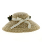 French Natural Straw Lampshade Hat - Traclet