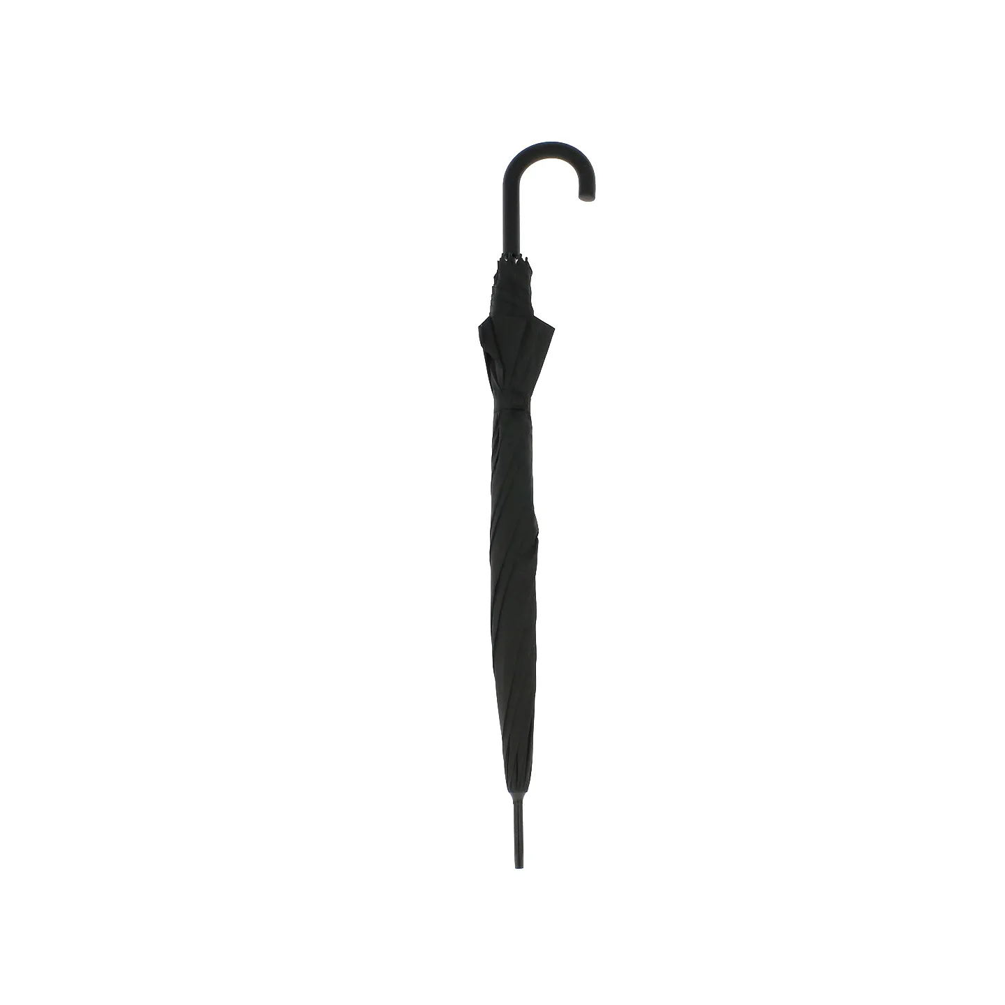Parapluie Canne Long Semi Automatique Noir a Rayure - Esprit Référence : 14506