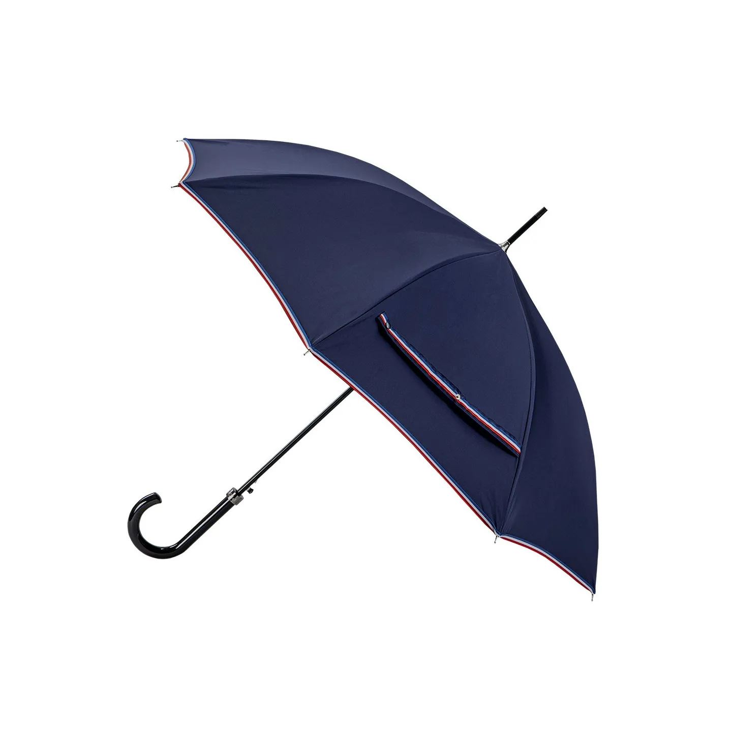 Parapluie Canne Léo Marine Finition Marinière - Piganiol